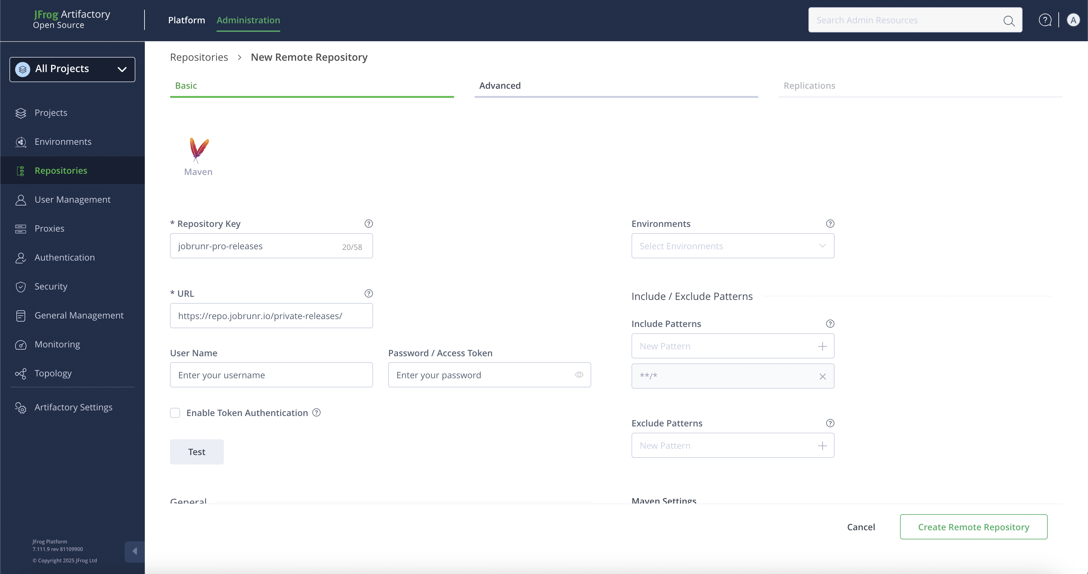 Configure a Remote repository