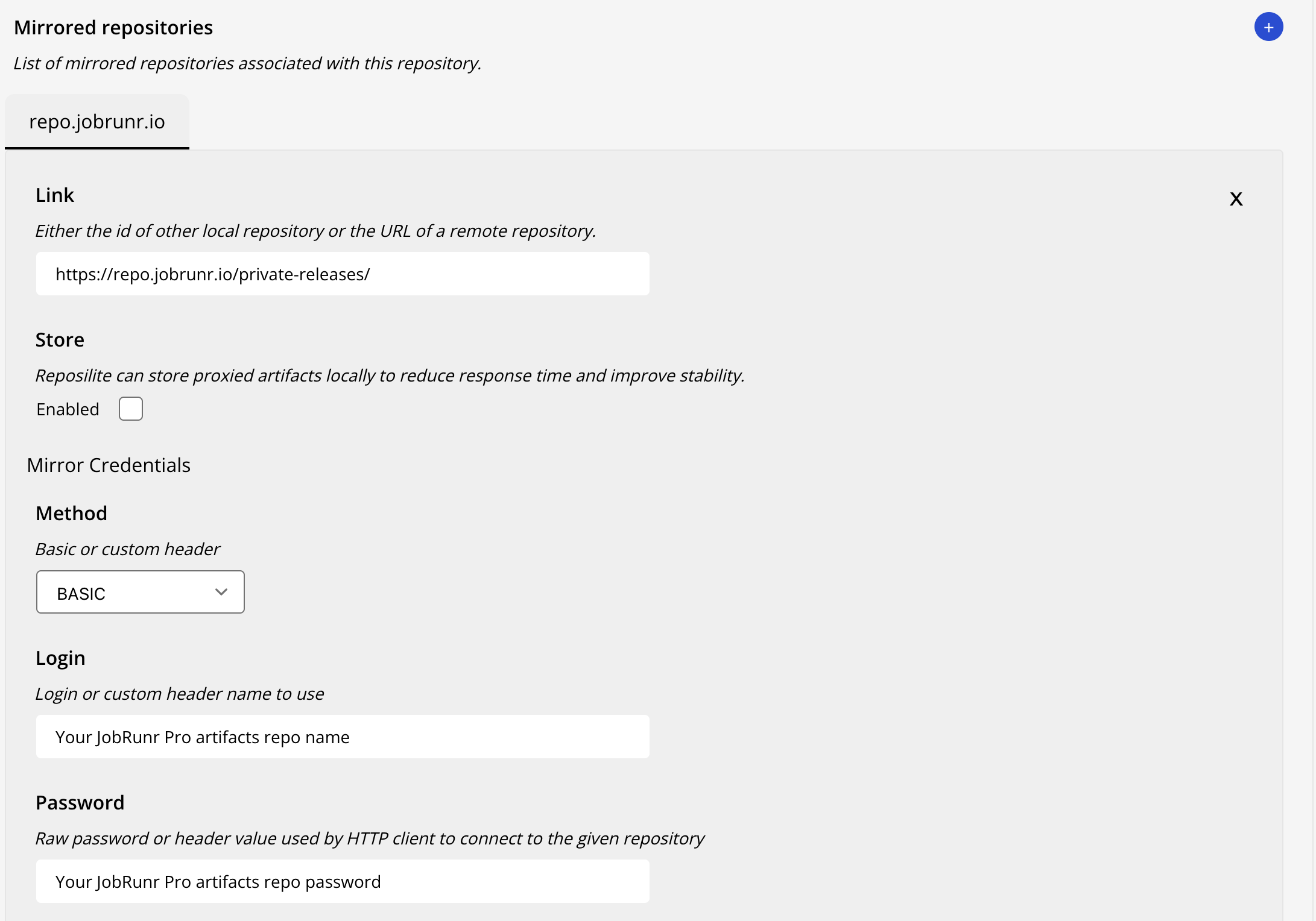 Configure a Mirrored repository